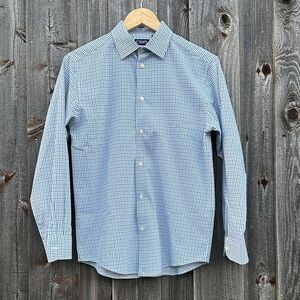 Chaps Blue and White Checkered Button-Down Shirt